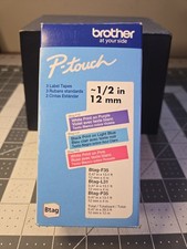 NIB Genuine Brother TZe335 Label Tape 12mm X 1/2" White Print on Black