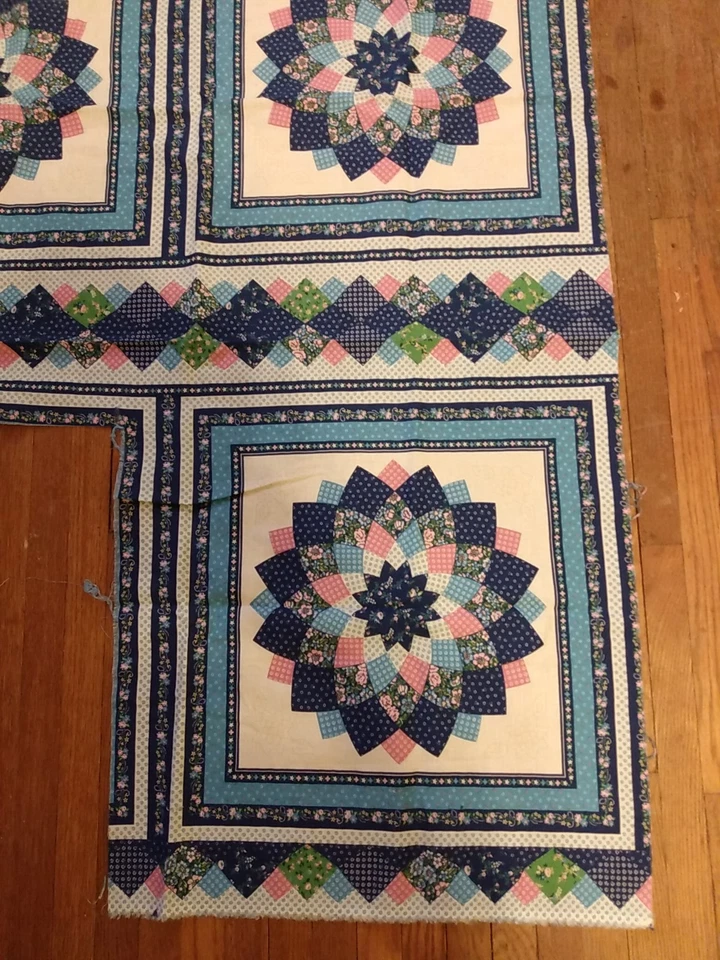 3 paneles de costura de tela de almohada sin cortar azul con tono rosa Starburst 17 pulgadas X 17 pulgadas Foto 2 de 4