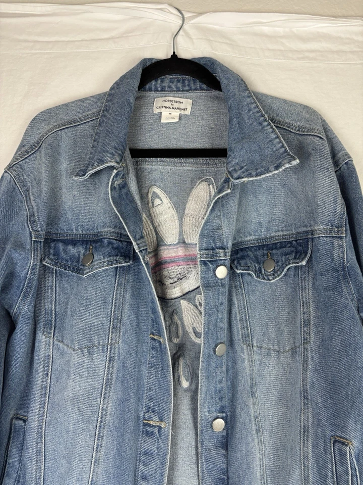 Nordstrom by Cristina Martinez Gender Inclusive Oversize Denim Jacket Size M EUC - Image 4 of 4