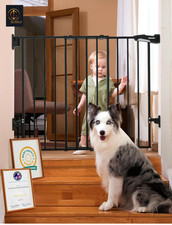 Babelio Baby Gate for Stairs, Kitchen Doorways, 26-43" W 28" H , BLACK