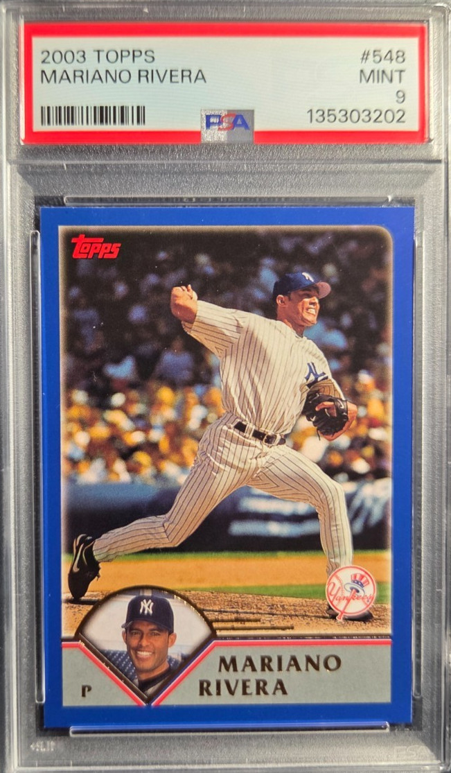 2003 Topps #548 Mariano Rivera HOF New York Yankees PSA MINT 9 view 1