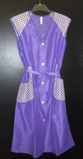 Gr. 158 (38) Lang DeDeRon  Polyamid Nylon DDR Kittel Schürze Kleid Lila Original