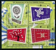 Cyprus 2006 50th Anniversary of First Europa Stamps M/S Sc 1048, SG MS1105, MNH
