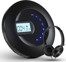 CD Player Portable, Rechargeable Portable for Car and Travel, Black