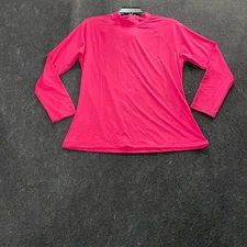 ATHLETA Mock Neck Back Zip Long Sleeve Top Women's Size L Pink