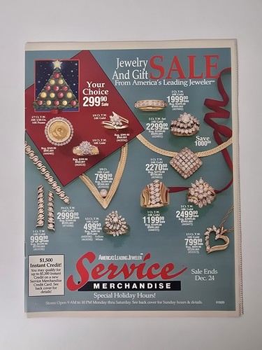 1989 Service Merchandise Jewelry Gifts Catalog Electronics Toys 36 Pages