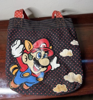 Vintage Retro Nintendo Super Mario 3 Flying Raccoon Polka dot Tote Bag
