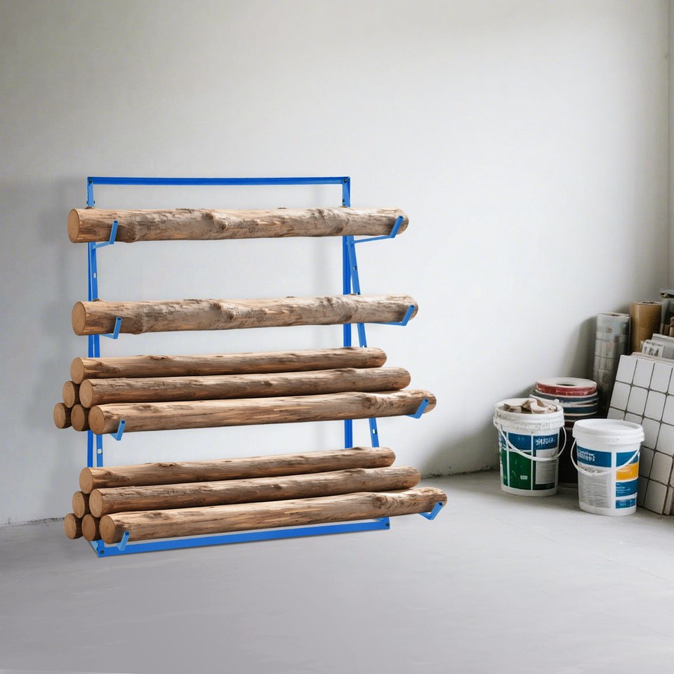 Adjustable Storage Wall Racks Wood Organizer Lumber Storage Rack Floor Mount 4 Tier Adjustable ...