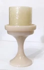 VINTAGE 1960's Westmoreland Creamy Peach Milk Glass Pedestal Candle Holder