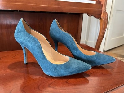 Club Monaco Women's Eveleen Pumps Heels EU 37 US 6.5 Teal Suede 