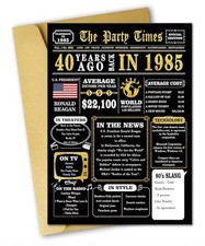 Jumbo 40Th Birthday Gift for Him Her, Happy 40Th Birthday Card for Women Men, Fu