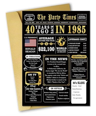 Jumbo 40Th Birthday Gift for Him Her, Happy 40Th Birthday Card for Women Men, Fu