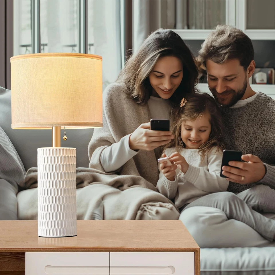 Table Lamps for Living Room Set of 2, Ceramic Table Lamps for Bedroom - Image 3 of 4