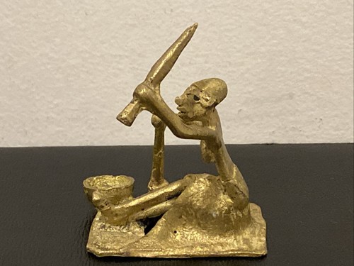 West African ASHANTI AKAN Woman Figurine 3” Tall Brass 3.15 Oz