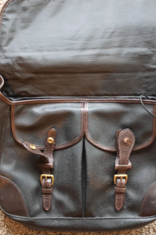 Mulholland Brothers Anglers Bag Messenger Satchel Brown Black Handmade in USA - Image 3 of 4