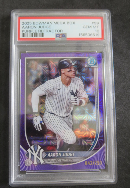 2025 Bowman Chrome Purple Mojo AARON JUDGE /250 PSA 10 YANKEES EV
