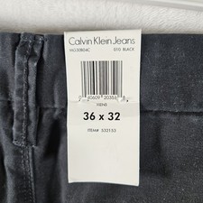Calvin Klein Dress Pants Mens 36x32 Black Slim 100 Cotton Office