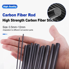Fishtrip Carbon Fiber Rod 0.5Mm~12Mm*50Cm Solid Rods for RC Models, DIY, Fishing