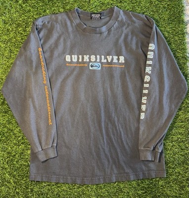Vintage 90s Quicksilver Shirt Mens Large Faded Long Sleeve Surf Made In USA Y2K