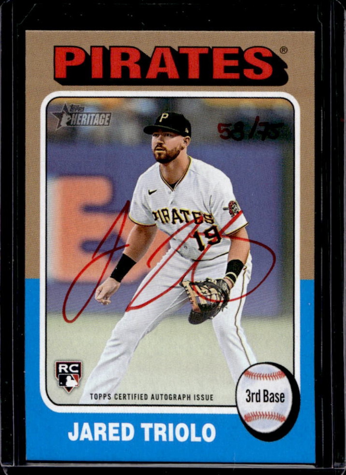 2024 Topps Heritage Jared Triolo Real One Auto RC Special Edition Red Ink #/75