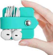 Earbud Cord Organizer Cable Winder Holder Blue