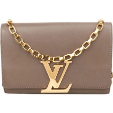 Louis Vuitton Taupe Leather Louise MM Chain S...
