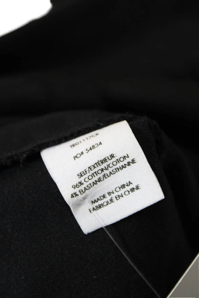 Pantalones de vestir 10 Crosby Derek Lam para mujer tiro alto pierna recta negro algodón talla Foto 4 de 4