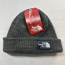 The North Face Gray Cuffed Beanie Logo Winter Hat NWT