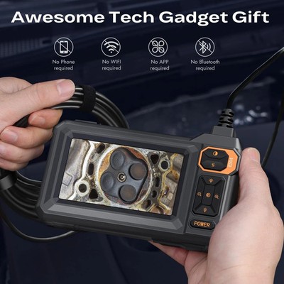Endoscope Camera with Light, Borescope Camera with 4.3'' IPS Screen, IP67