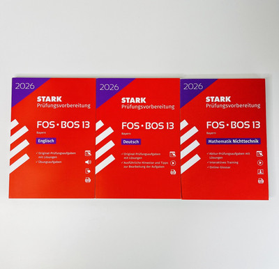 Stark Abitur Vorbereitungshefte für BOS 13 2026 | Englisch Deutsch Mathematik NT