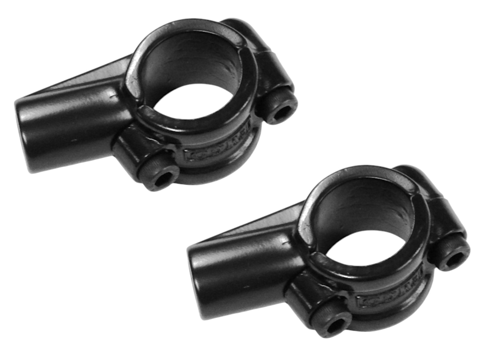 Paire de Fixations Rétroviseur Alu Noir Design Épuré 10mm Universel pour Custom