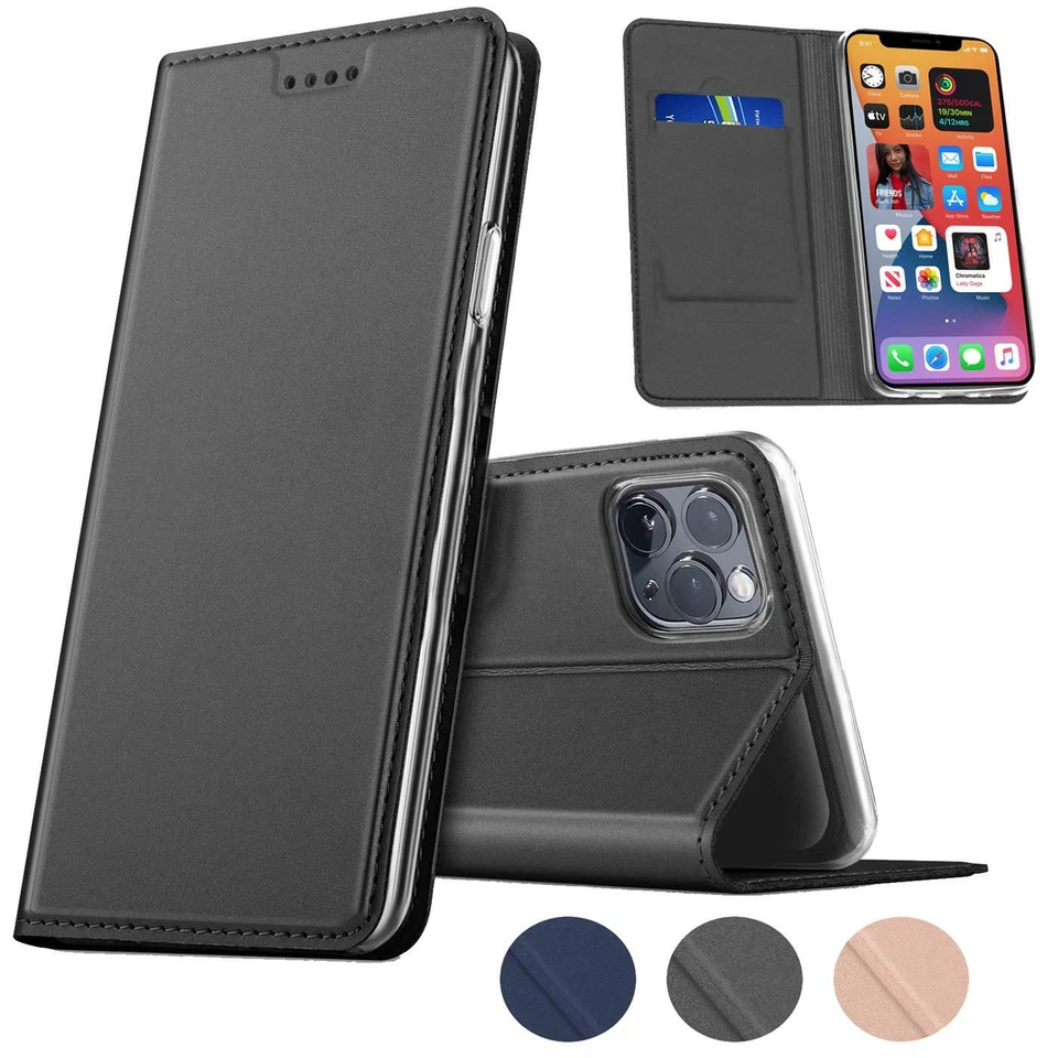Schutz Hülle für iPhone 13 14 15 16 17 Plus Pro Max Flip Case Klapp Tasche Cover - Bild 1 von 1