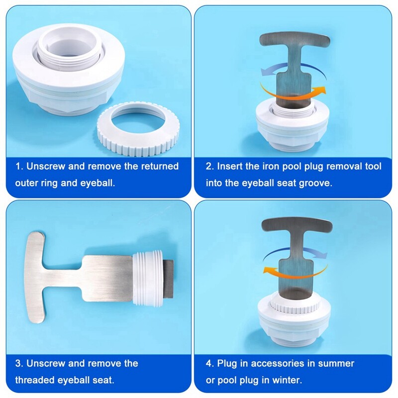 Pool Plug Removal Tool, Pool Eyeball Removal Tool with Handle Grip