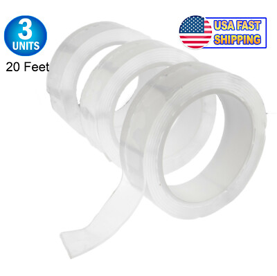 NEW Gel Nano Silicone Extreme Grip Tape Double Sided Clear Reusable Waterproof 