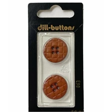 Buttons Dill Brown Round Pressed Waffle 4-Hole 2-Pack 3/4" 20MM No. 863 Germany