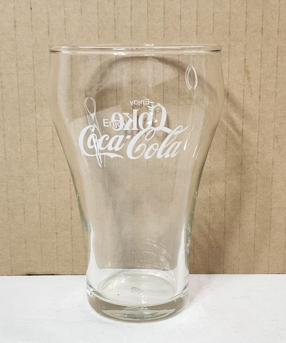 Vintage Enjoy Coca Cola Cup Coke Glass12 oz Clear 5" Tall