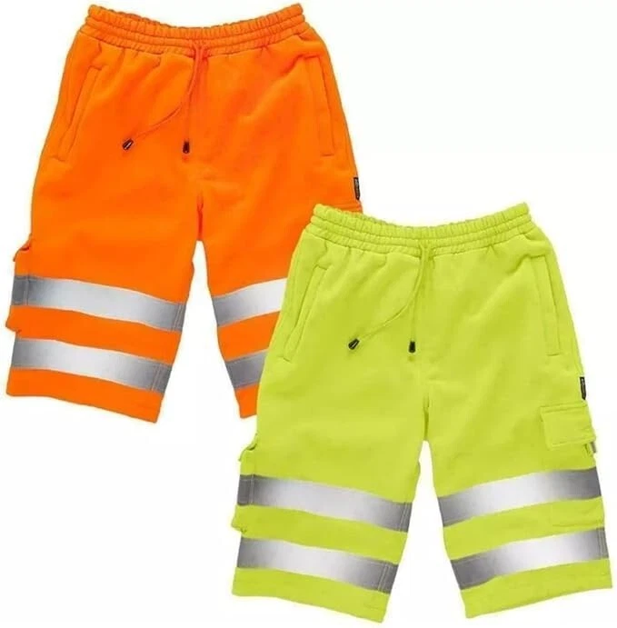 Mens Hi Vis Shorts Work Wear Cargo Reflective Multi Pockets Super Soft Comfy