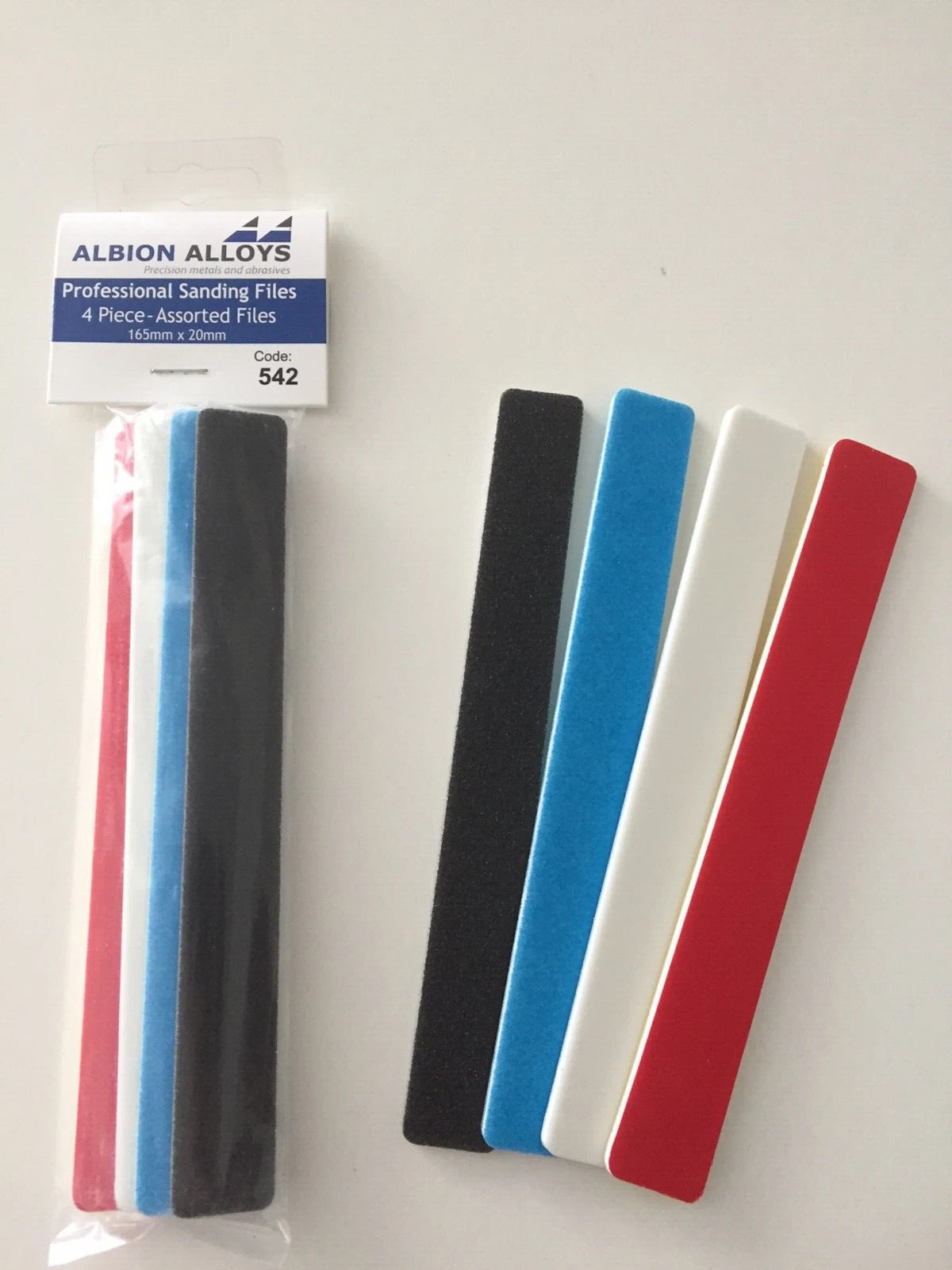 Albion Alloys Professional Sanding Files 4 Piece Assorted Files 165mm x 20mm 542