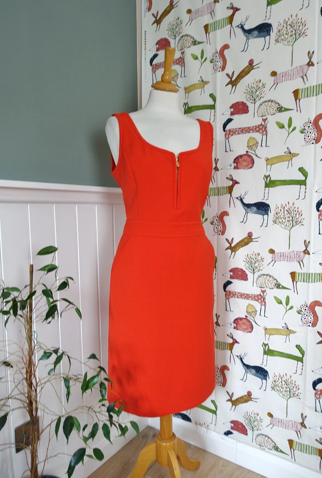 Abito a tubino TORY BURCH arancione misto lana taglia 8 UK 12