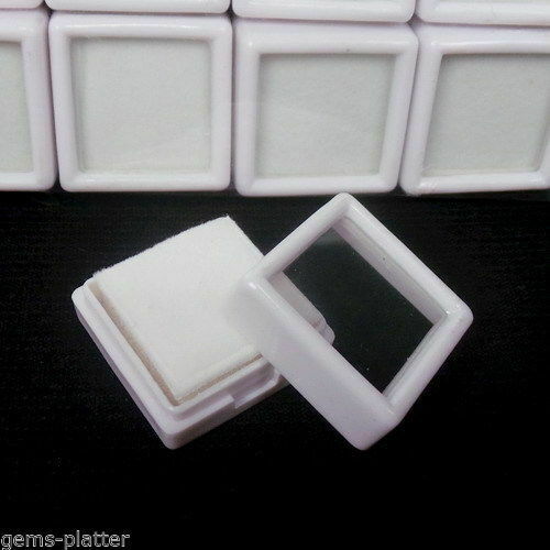 20 frascos de espuma blanca de 3x3 cm almacenamiento de piedras preciosas pantalla de vidrio superior para piedras preciosas/diamantes - Imagen 4 de 7