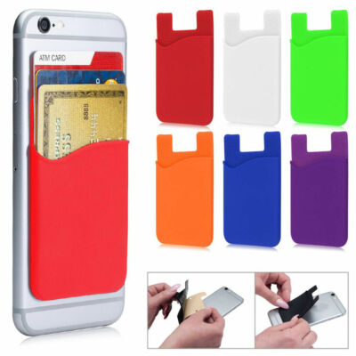 Adhesive Silicone Credit Card Pocket Sticker Pouch Holder Case For Cell  Phone | eBay