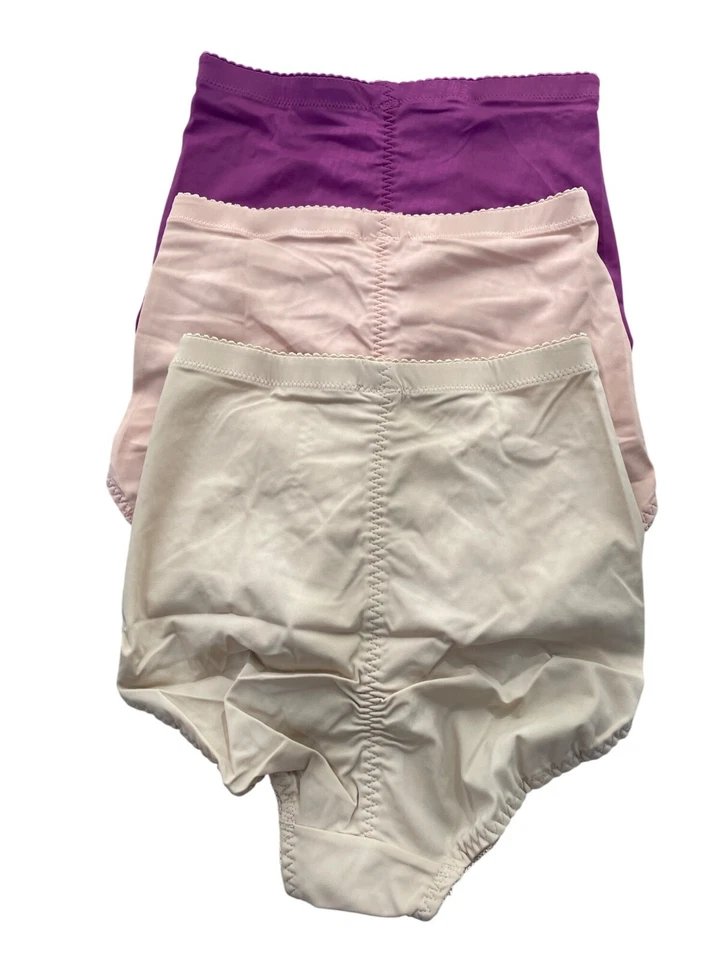 Rhonda Shear 3 Pk Clásico Pin Up Calzoncillo Talla Mediana Rosa Beige Claro Púrpura 647.7 Foto 3 de 4