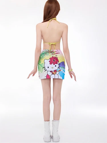 Damen Kitty Bademode Bikini Höschen 3 Stück Sexy Kitty Katze Unterwäsche BHs - Bild 9 von 12