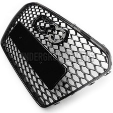 RS5 STYLE GLOSS BLACK HONEYCOMB MESH FRONT GRILLE TO FIT AUDI A5 B8.5 2012 -2016