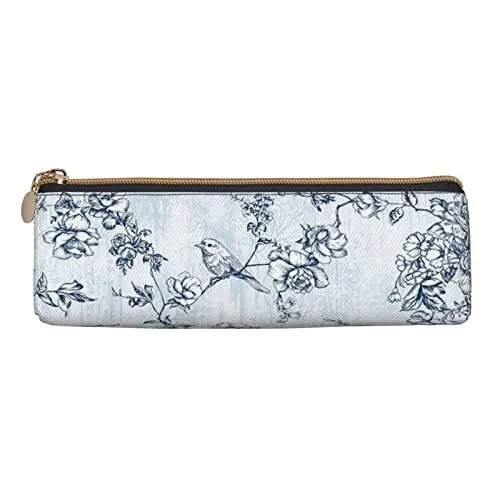 Flower Birds Pencil Case Women Pen Pouch Simple Carrying Box for Adult With  S