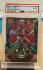 2021 Panini Certified Mirror Green Trey Lance Rookie /5 49ers PSA 9
