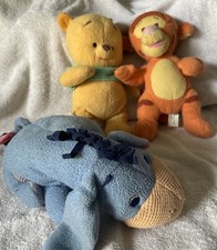 Vtg 2001 Fisher Price Baby Rattle Winnie The Pooh, Tigger Eeyore Plush