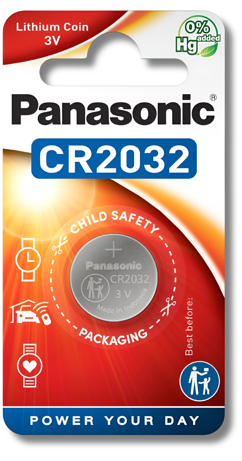 1x PANASONIC CR2032 Battery 3V Lithium Coin Cell 2032 DL2032 *EXPIRY 01/2034*