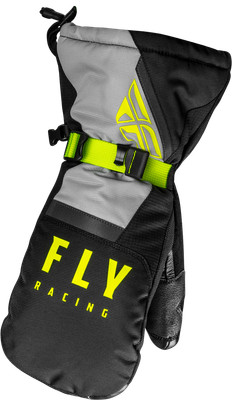 FLY RACING CASCADE SNOW MITTENS - BLACK/GREY/HI-VIS - SNOWMOBILE/SNOWBOARD/SKI