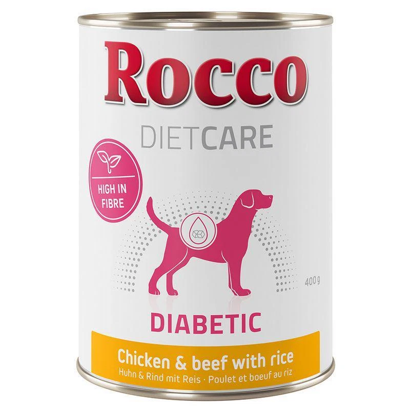 Rocco Diet Care Diabetic Chicken & Beef Dietetic Wet Dog Food *6 x 400g* TINNED
Opens in a new windo